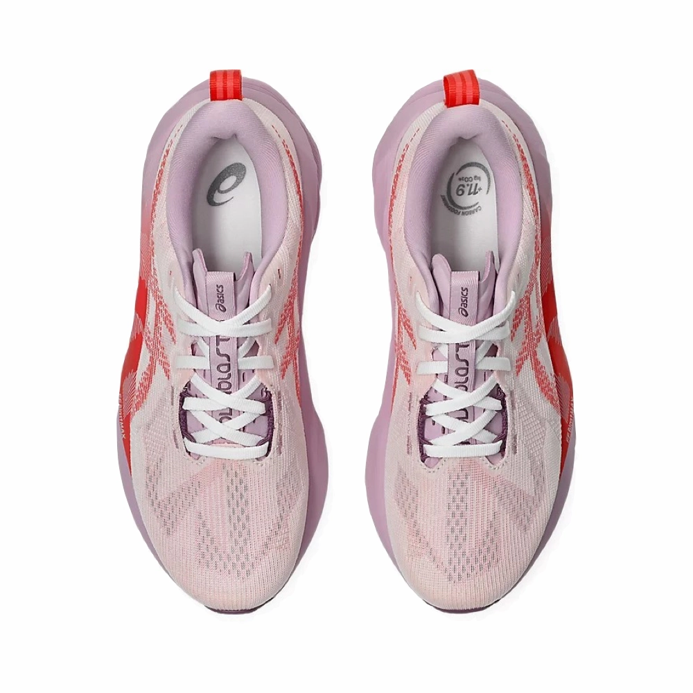 Asics Women's Novablast 5 Sneaker in White/Coral Stone Walk
