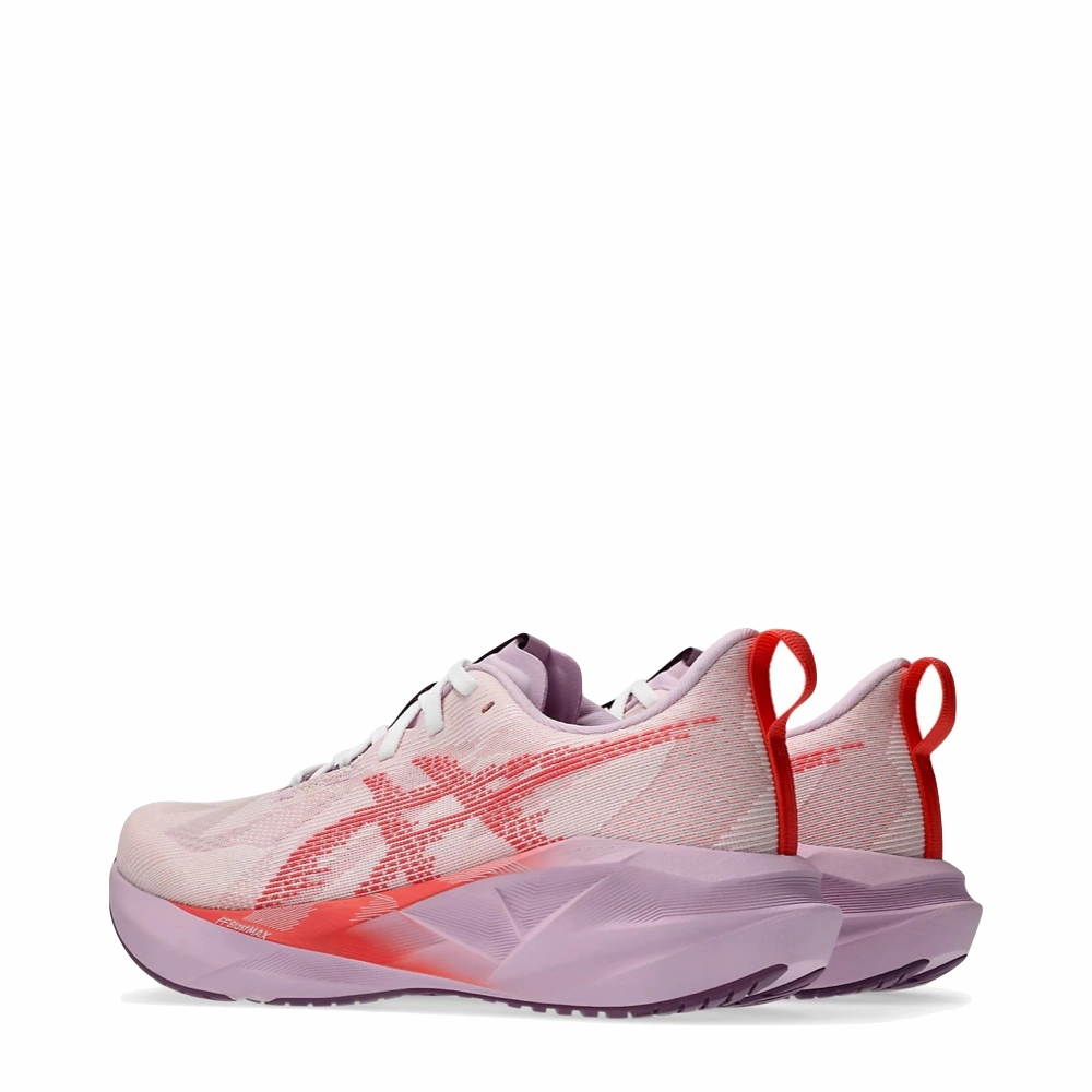 Ice Hike Asics Women's Novablast 5 Sneaker in White/Coral
