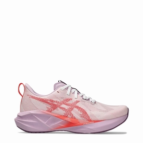 Asics Women's Novablast 5 Sneaker in White/Coral Fresh Touch