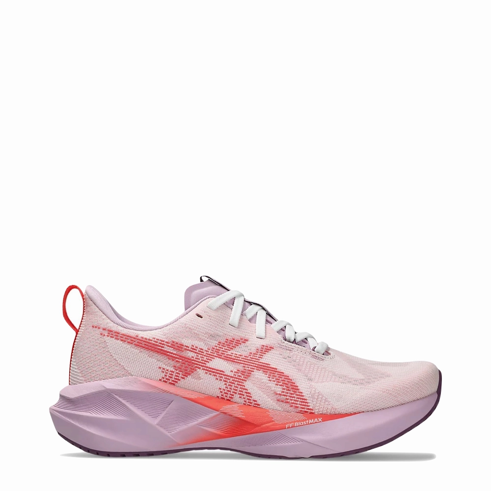 Asics Women's Novablast 5 Sneaker in White/Coral Fresh Touch