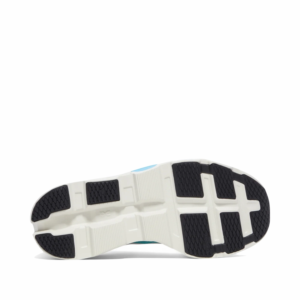 On Women's Cloudmonster 2 Sneaker in Cream/Horizon Blue Swing Step Canyon Hike