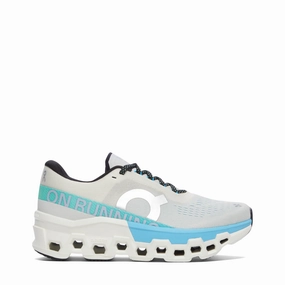 On Women's Cloudmonster 2 Sneaker in Cream/Horizon Blue No Hassle
