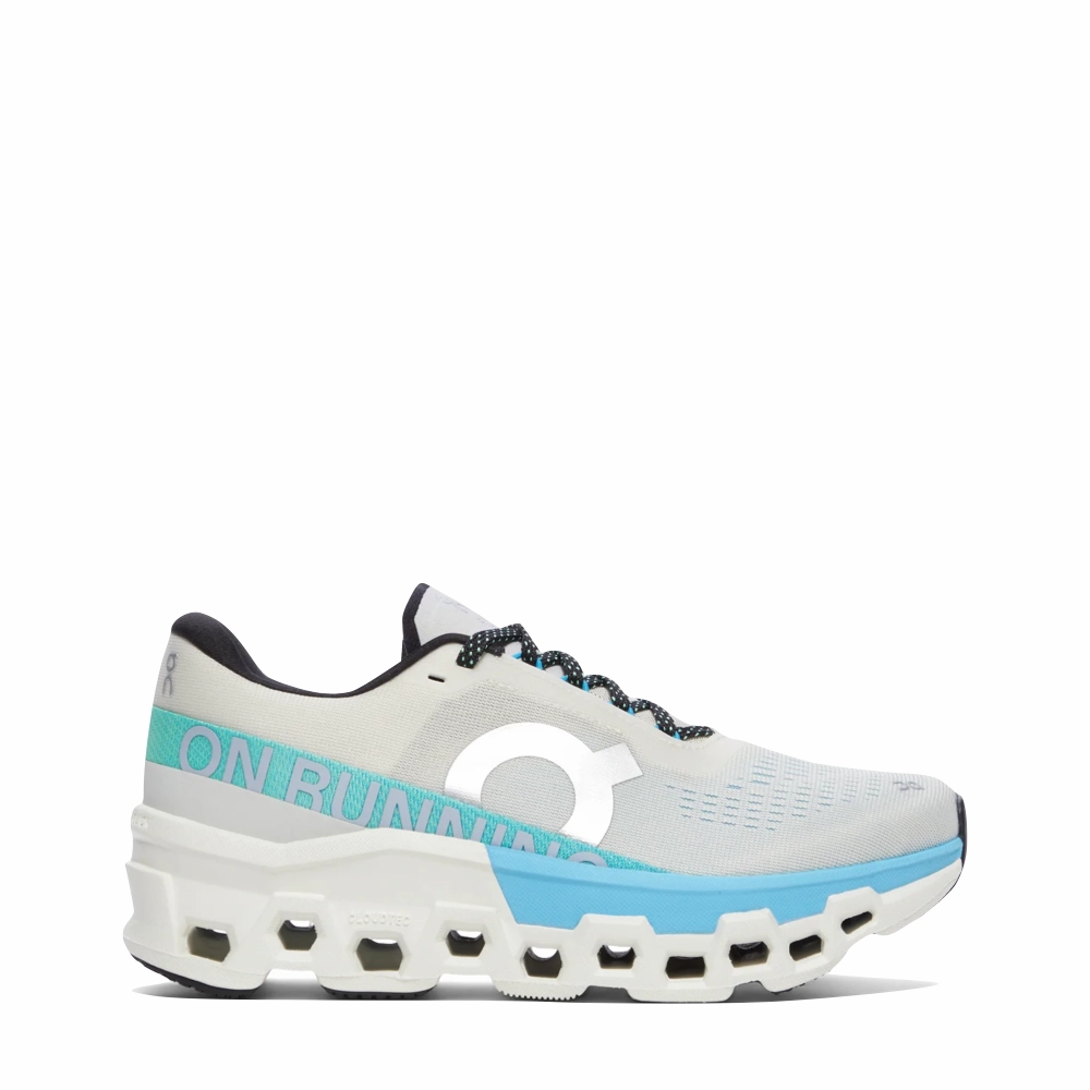 On Women's Cloudmonster 2 Sneaker in Cream/Horizon Blue No Hassle