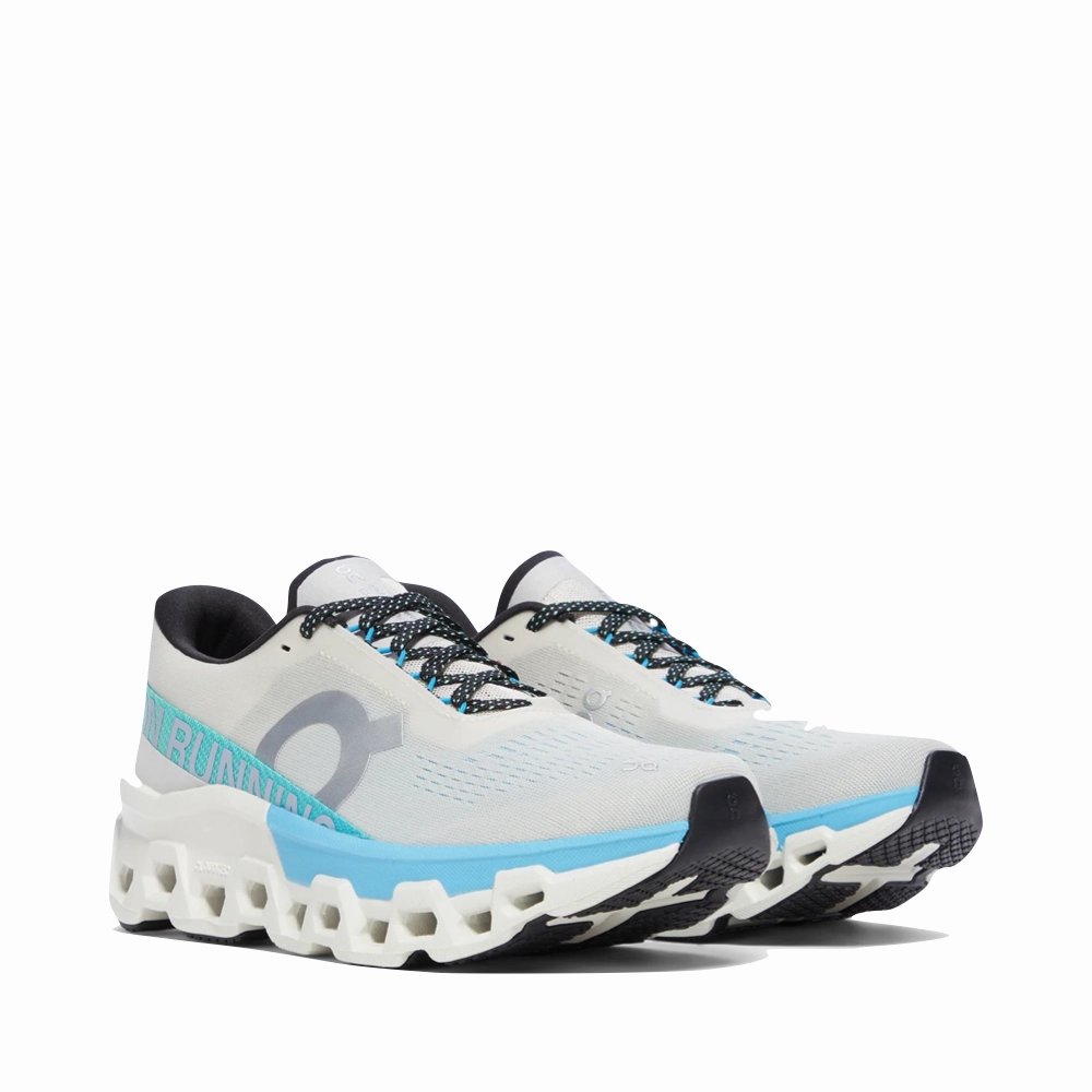 On Women's Cloudmonster 2 Sneaker in Cream/Horizon Blue Sandals