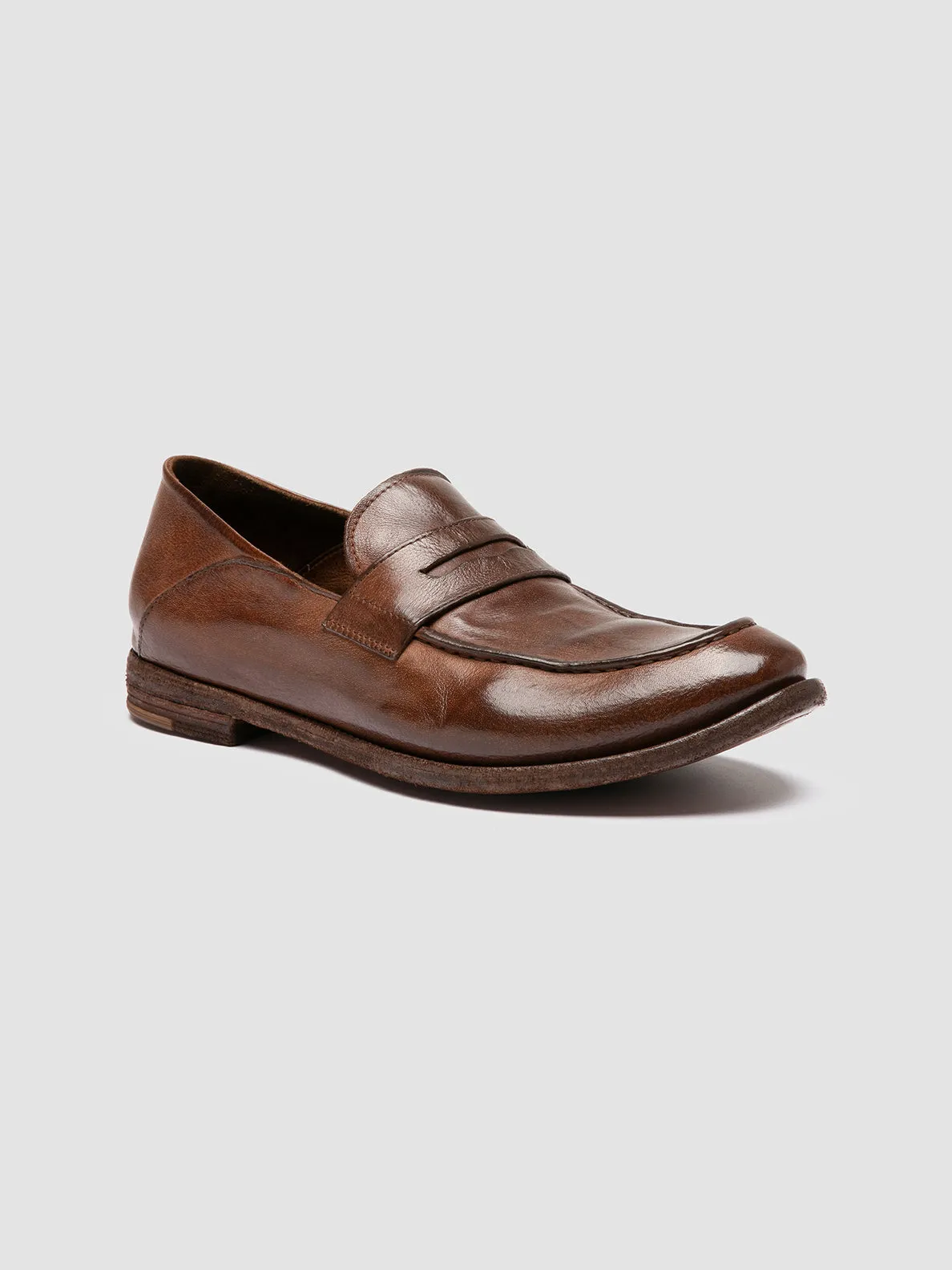 ARCHIVE 522 - Brown Leather Penny Loafers Special Occasion Extra Height