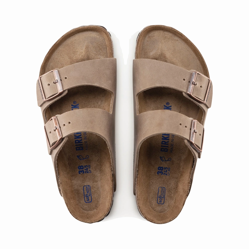 Birkenstock Arizona Oiled Leather Soft Footbed Sandal in Tobacco Brown Chic Comfort Comfort Fit