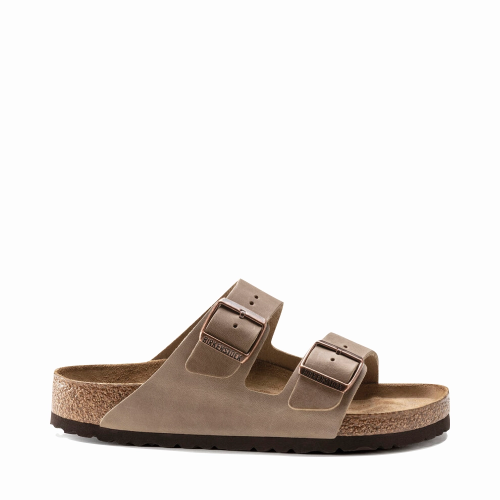 Birkenstock Arizona Oiled Leather Soft Footbed Sandal in Tobacco Brown Slip-On Comfort Chill Walk