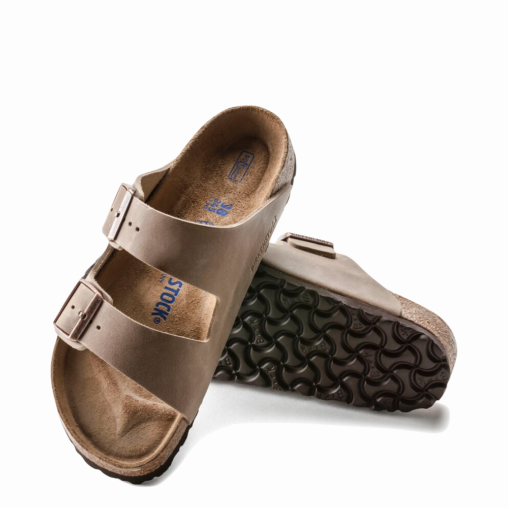 Birkenstock Arizona Oiled Leather Soft Footbed Sandal in Tobacco Brown hollow design Effortless Comfort