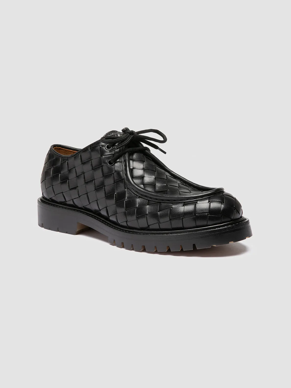 Clean Floor BOSS 015 - Black Leather Derby Shoes
