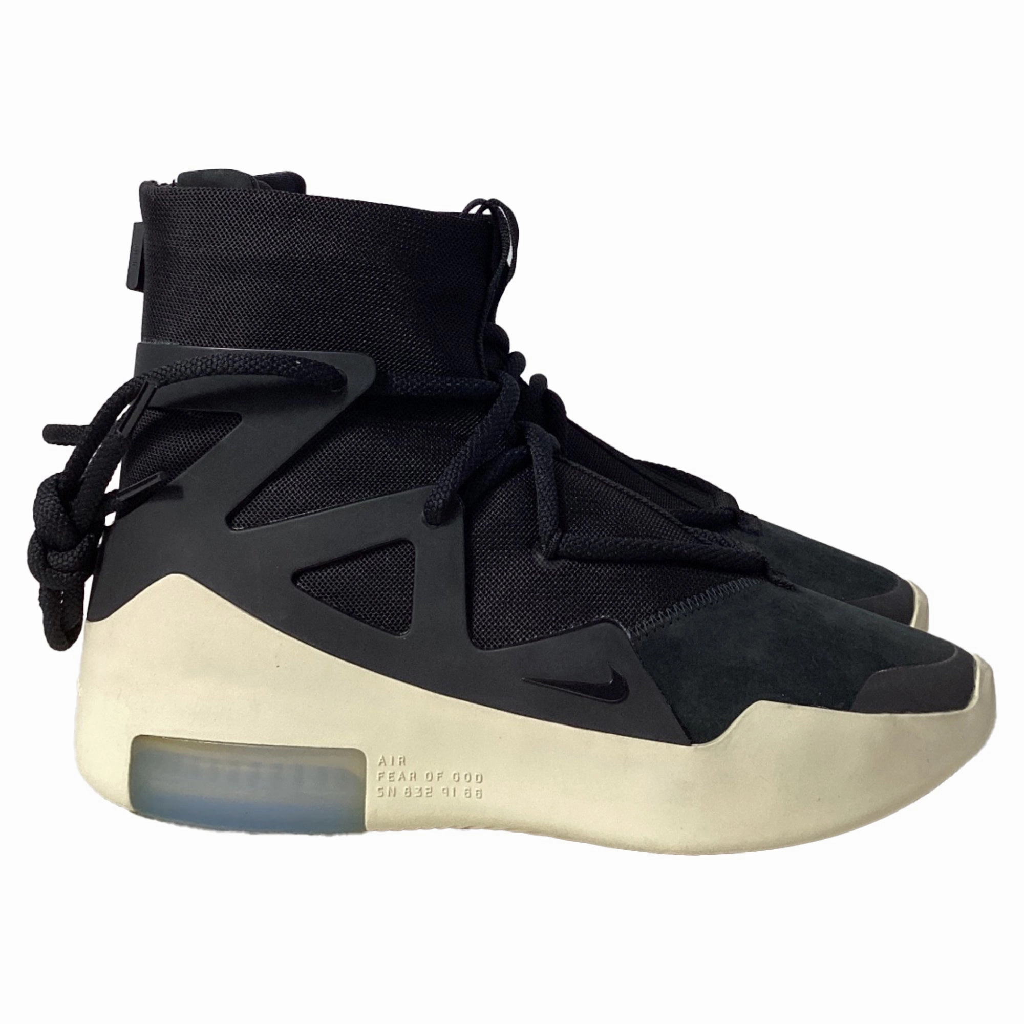 Nike Air Fear Of God 1 Sneakers in Black Polyester Ankle Lock Adaptable to different weather