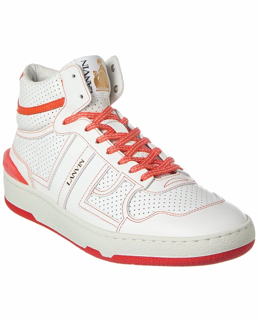 softball shoes LANVIN Clay Leather High-Top Sneaker