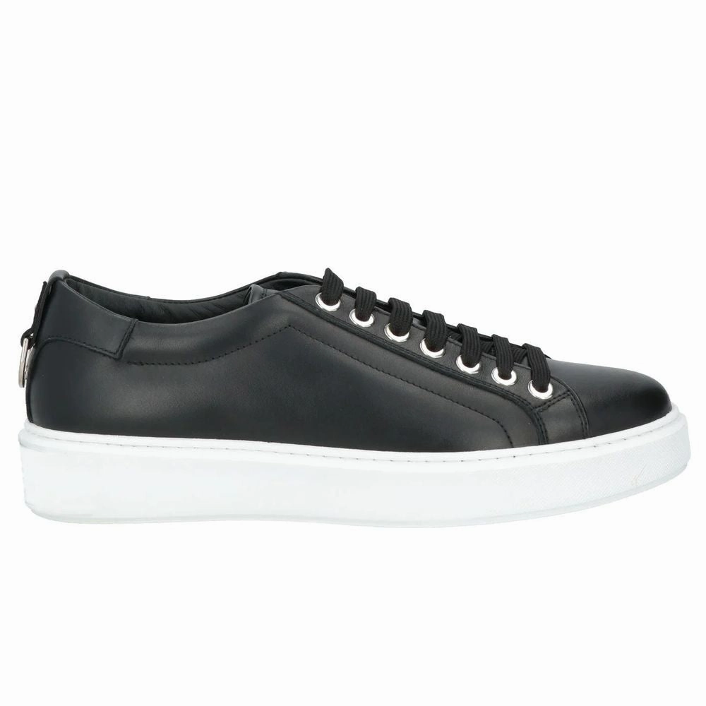 Les Hommes  Leather Di Calfskin Men's Sneaker running during a foggy day heel - strike shoes