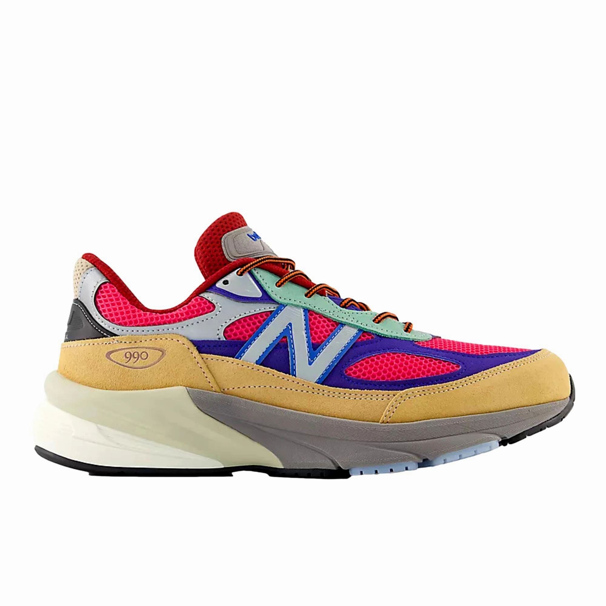 proper alignment New Balance 990 V6 Beige / Purple / Pink  U990AT6 Men's