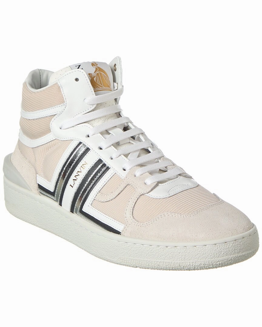 LANVIN Clay Leather & Mesh High-Top Sneaker running in a canyon shoes rubber - outsole