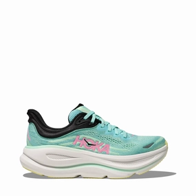 Hoka Women's Bondi 9 Sneaker in Blue Spark/Mint Fluorite Joy Step Casual Mood