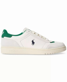 Polo Ralph Lauren Court Sport Sneaker Men's  White Lace-Up Shoes ZPO3971 Coastal running