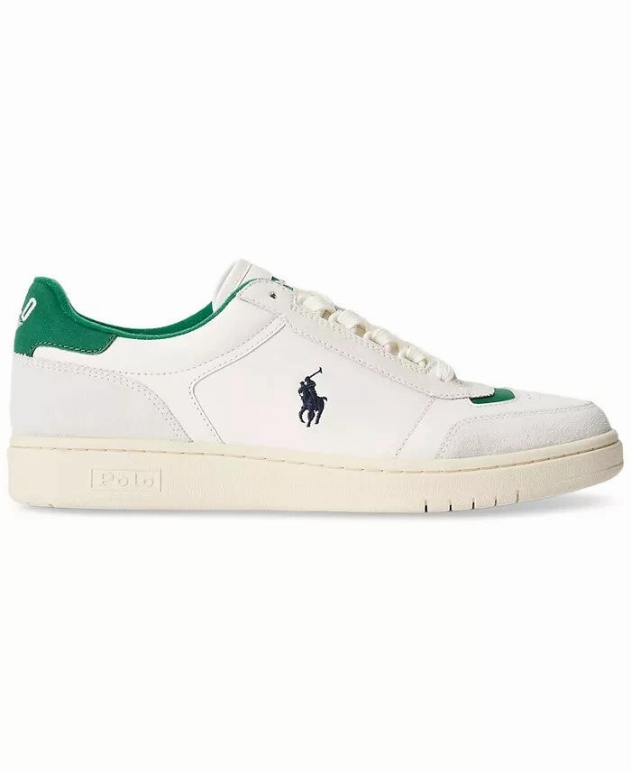 Polo Ralph Lauren Court Sport Sneaker Men's  White Lace-Up Shoes ZPO3971 Coastal running