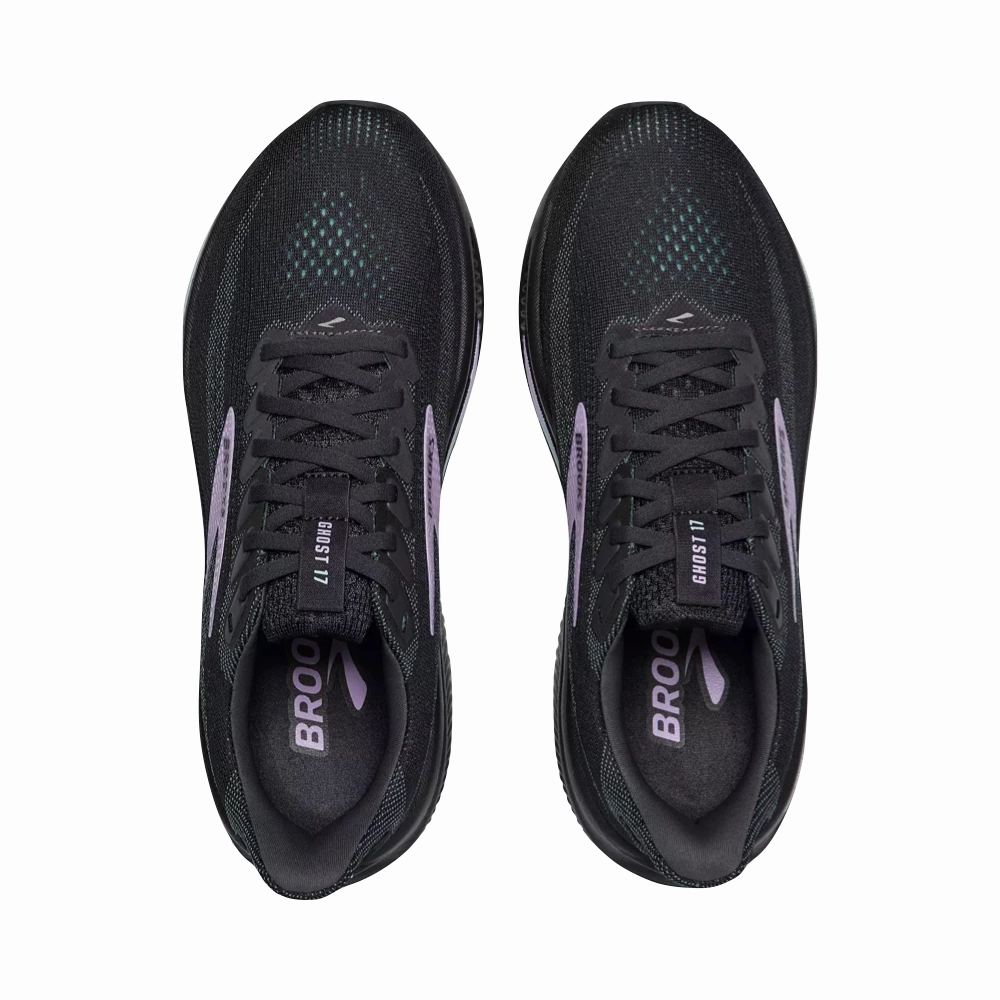 Padded Comfort Chic Footwear Brooks Women's Ghost 17 Sneaker in Grey/Clearwater/Purple