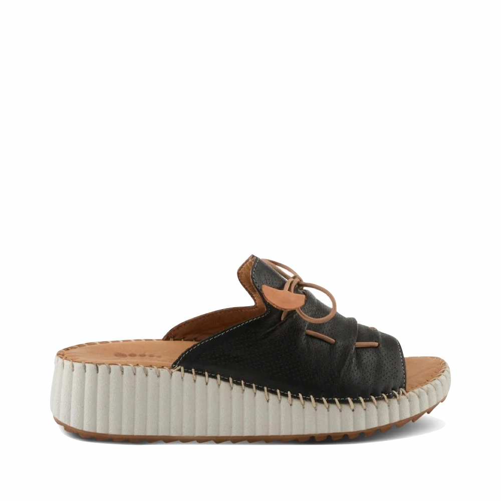 Sturdy Make Bride Shade Spring Step Women's Nevelle Slide Wedge Sandal in Black