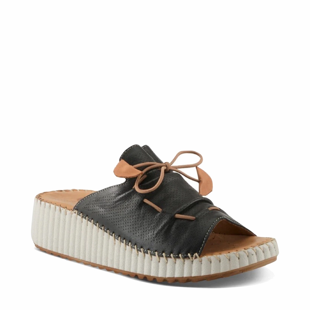 Everyday Use Spring Step Women's Nevelle Slide Wedge Sandal in Black