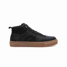 Men's High Top Sneaker In Black zero - drop shoes Smart