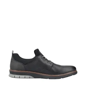 Wear resistant Classic Look Rieker Men's Dustin 50 Perfed Shoe in Black