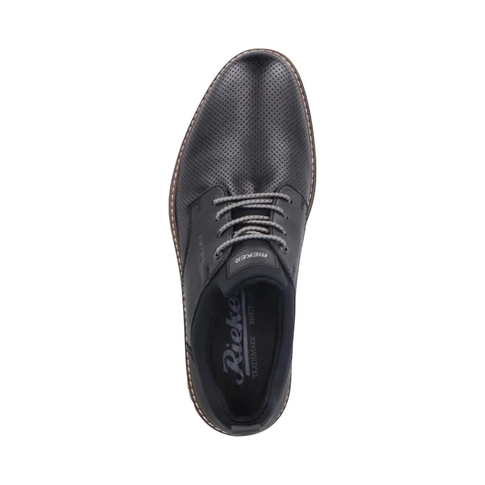 Simple Outline Rieker Men's Dustin 50 Perfed Shoe in Black