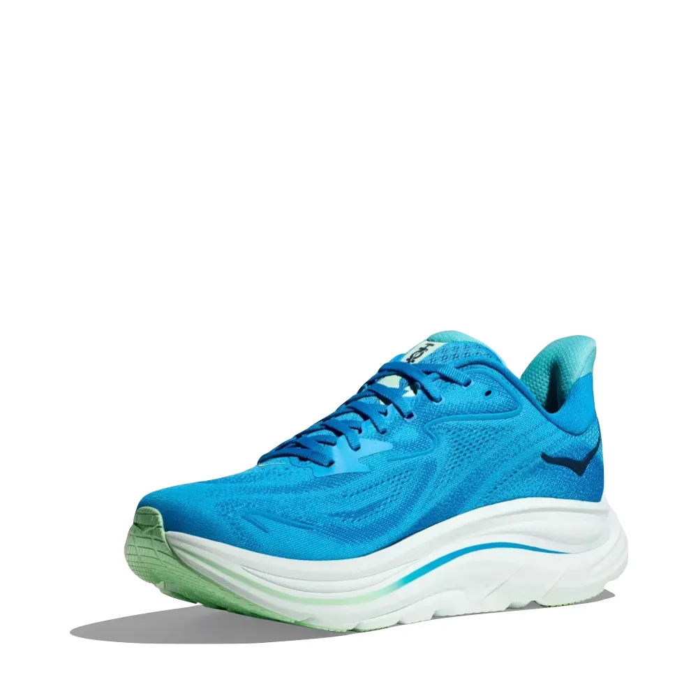 Hoka Men's Clifton 10 Sneaker in Hoka Blue/Skyward Blue breathable - upper Breathable Construction