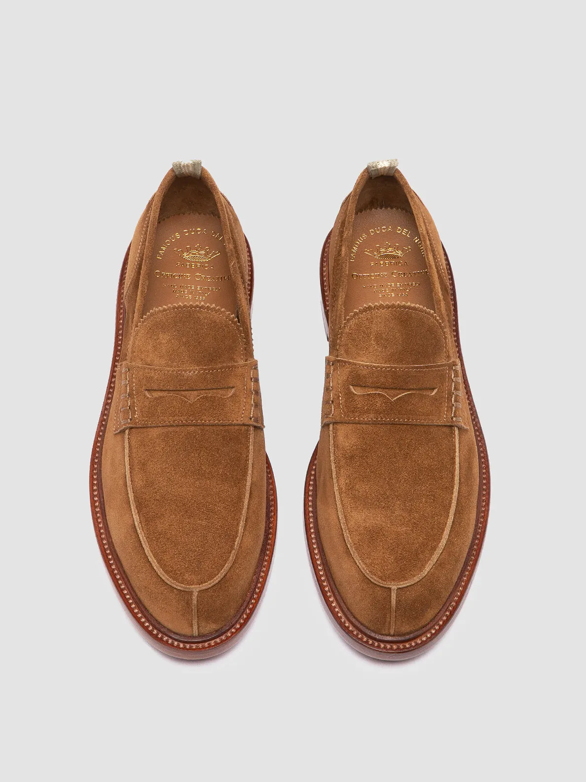 SAX 001 - Brown Suede Penny Loafers Soft Material Prestige Circle