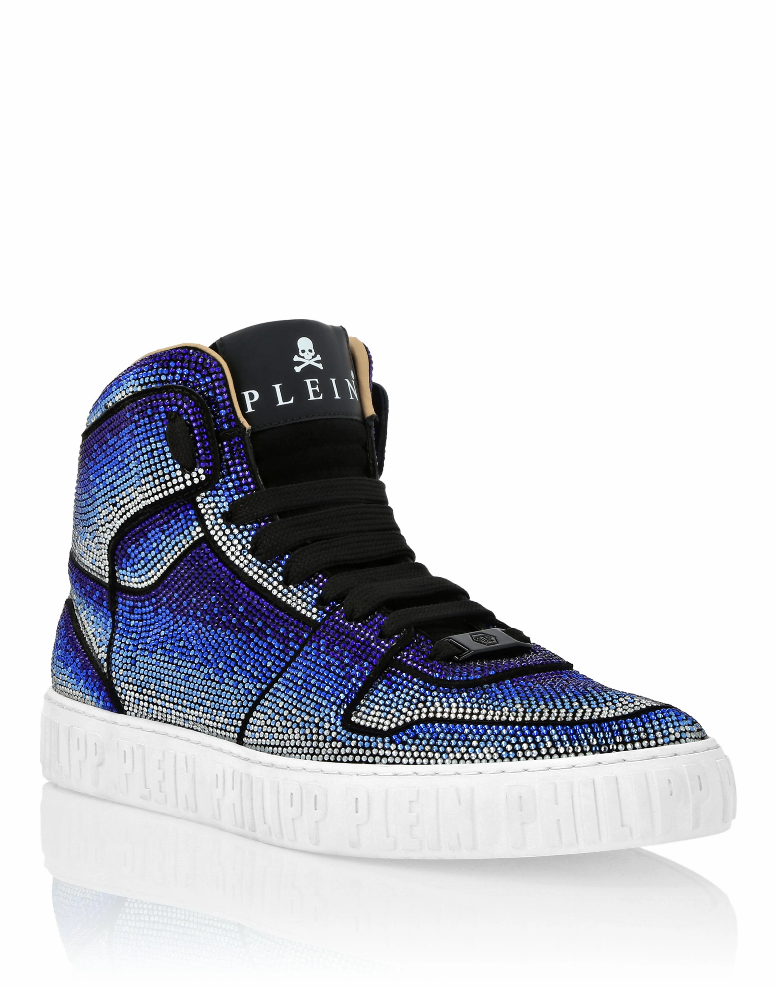 quality shoes Suede Hi-Top Sneakers Strass Studs