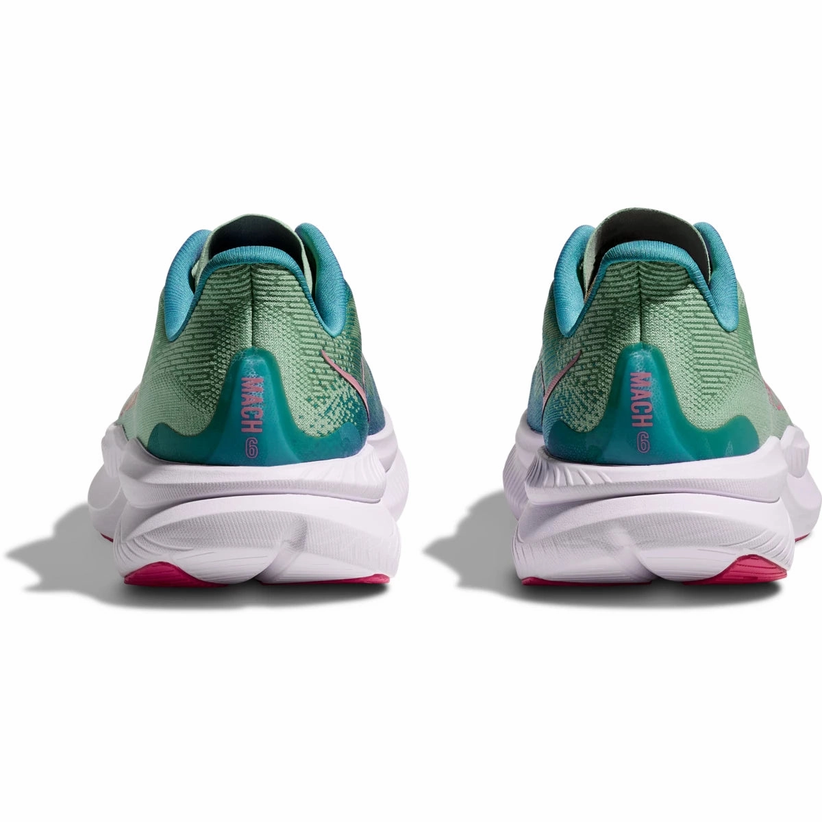 Hoka Women's Mach 6 Sneaker in Jadeite/Alpine Blue Rain Jog Daily Favorite