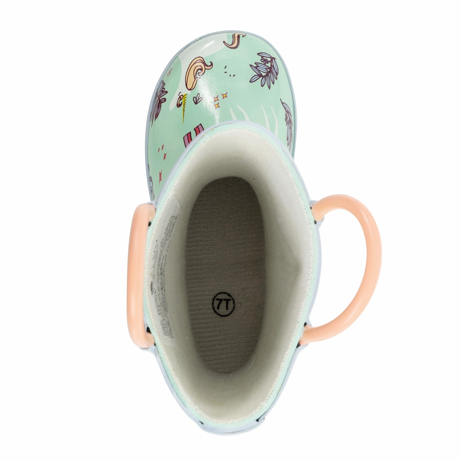 Utility Protection Platform Heels Snooty Unicorn Loop Handle Rubber Rain Boots