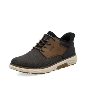 Rieker Men's Stan 57 Shoe in Black/Brown Global Traveler