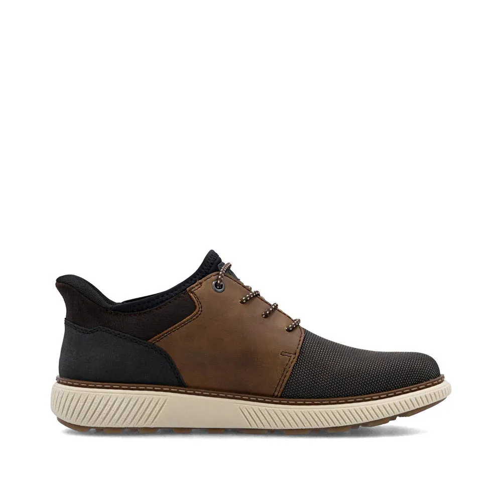 Rieker Men's Stan 57 Shoe in Black/Brown Forever Shade