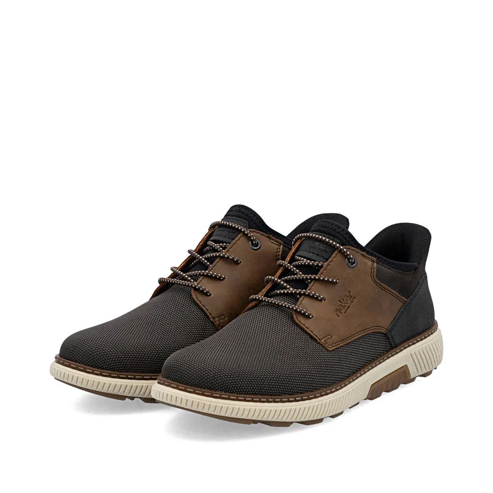 Anti Odor Rieker Men's Stan 57 Shoe in Black/Brown
