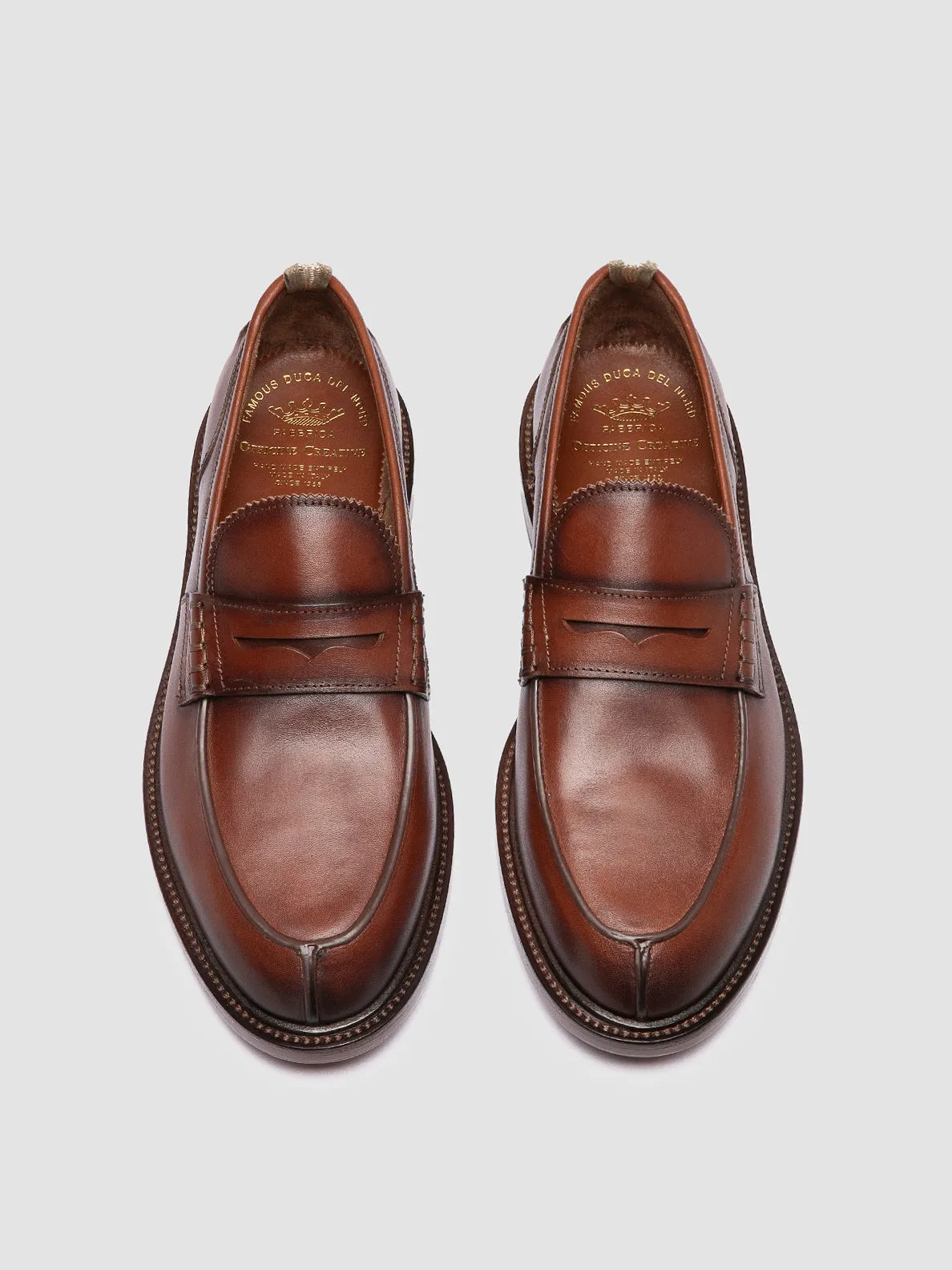 Slim Edge SAX 001 - Brown Leather Penny Loafers