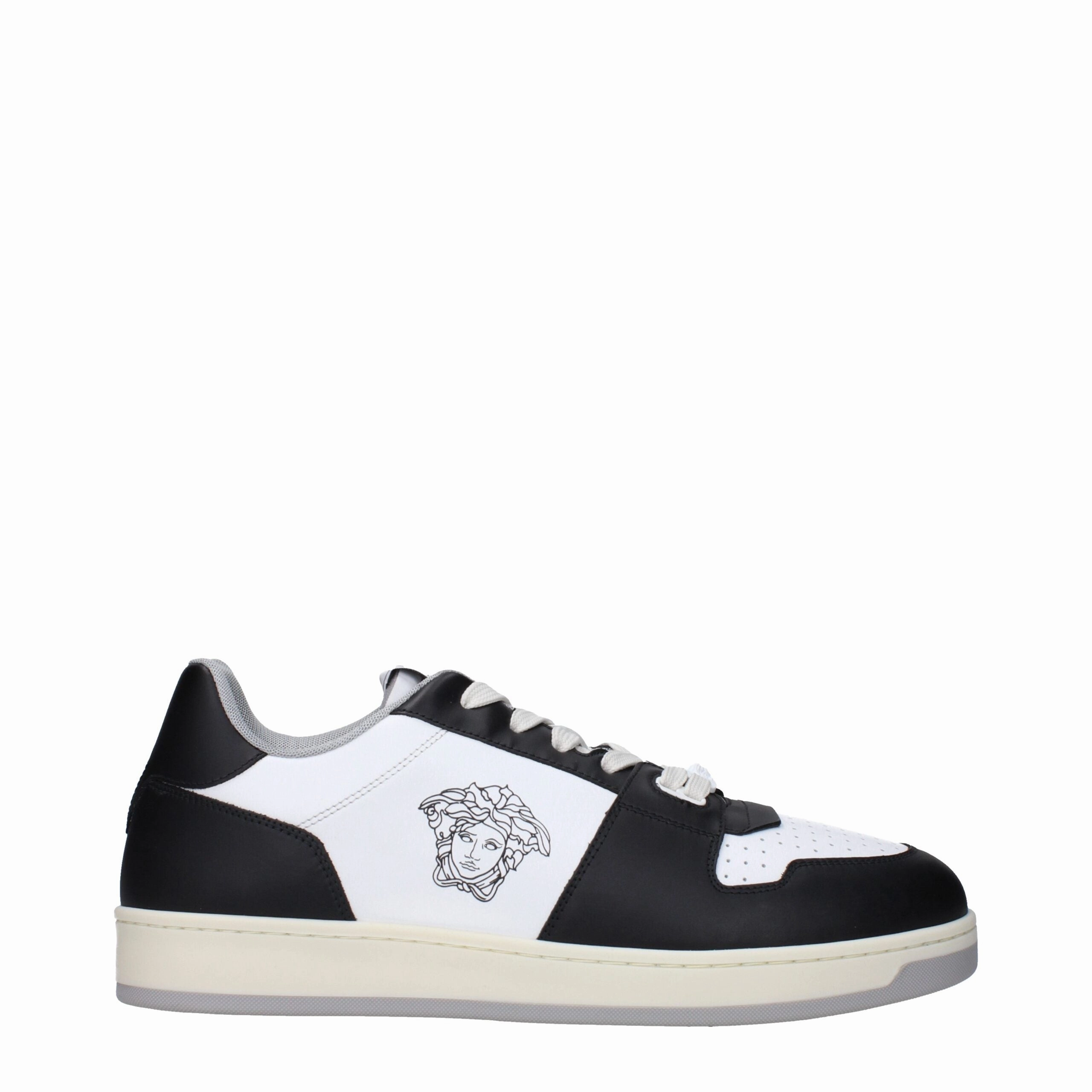 Mid Cut Versace Leather Men's Sneakers