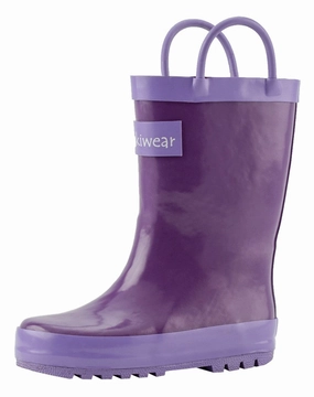 Purple Orchid Loop Handle Rubber Rain Boots (FINAL SALE) Utility Comfort Winter Walking