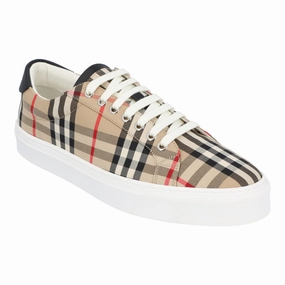 dry - climate running shoes Lace   Up Closure Burberry Vintage Check Sneakers Beige