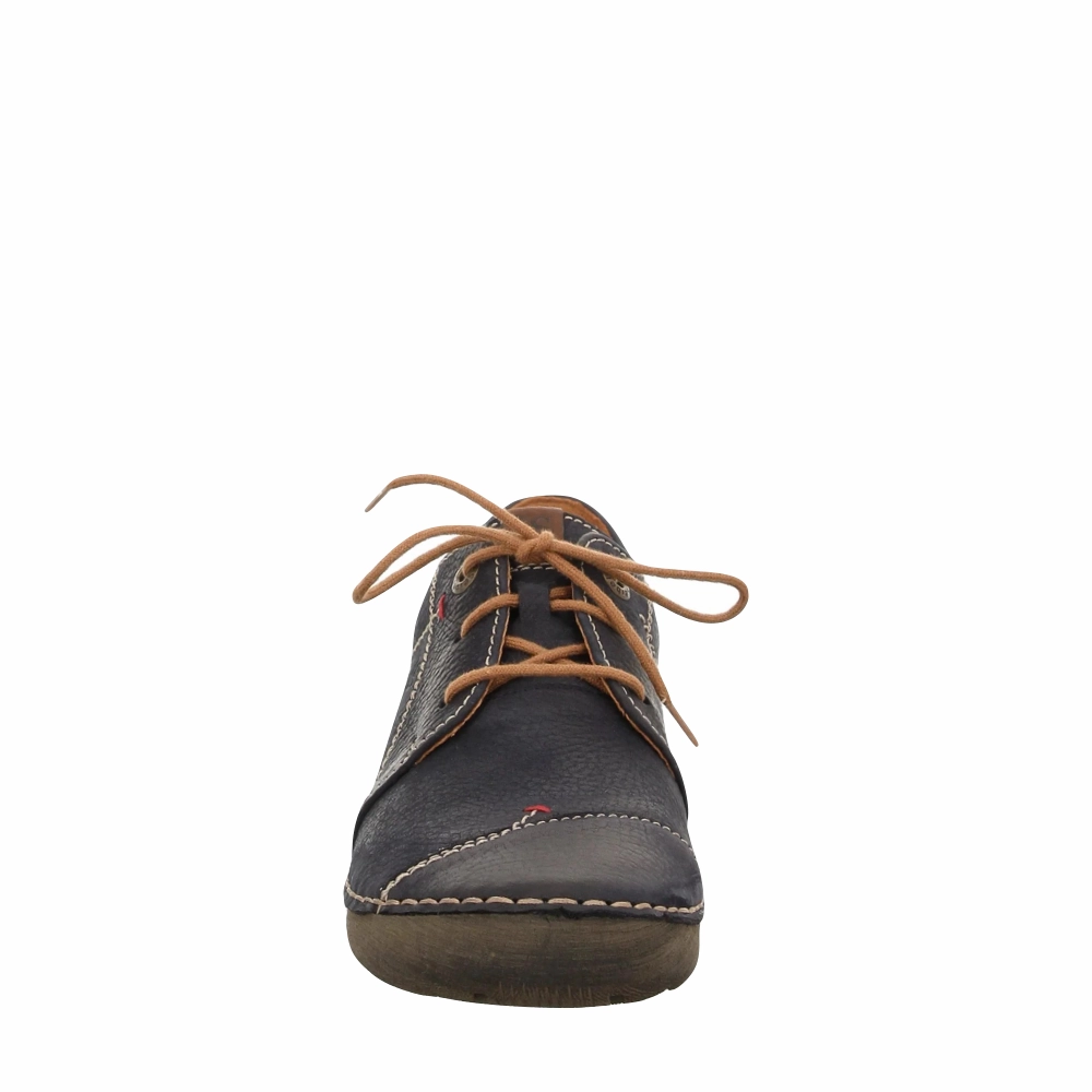 Josef Seibel Women's Fergey Nubuck Leather Lace in Ocean Navy Comfort Cushion Luxe Finish