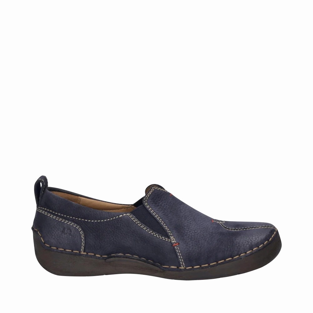 Tree Step Urban Gear Josef Seibel Women's Fergey 49 Nubuck Slip On in Ocean Blue