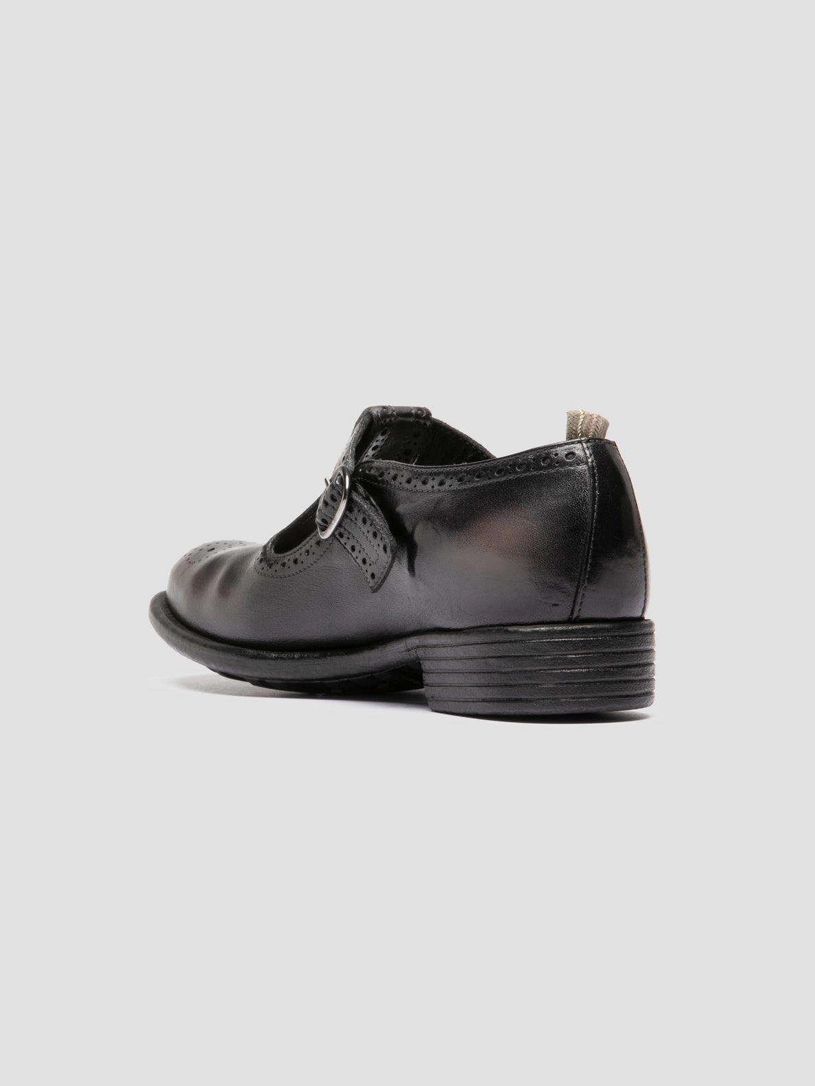 CALIXTE 071 - Dark Grey Leather T-Bar Shoes Winner Step