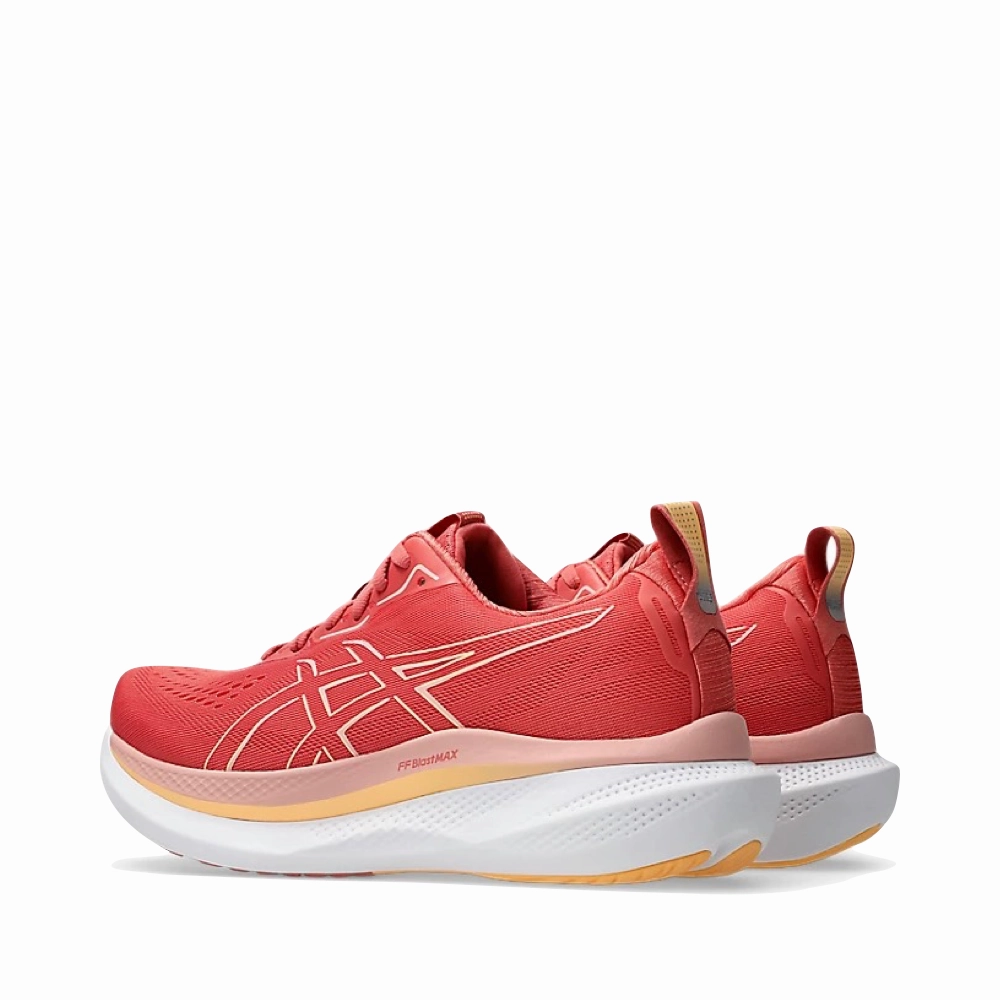 Asics Women's GLIDERIDE MAX Sneaker in Dark Pink Clay/Orange Glow Soft Cushioned Upper Smart Edge