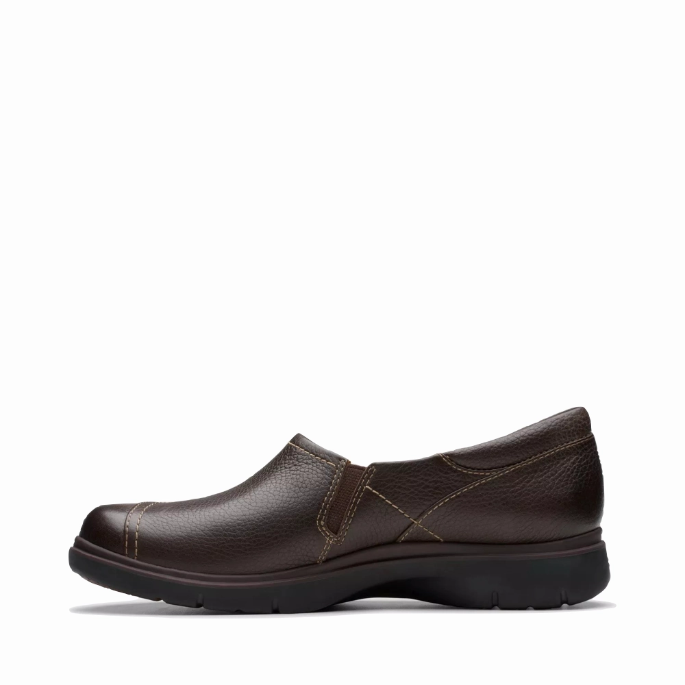 Endless Fit Chic Vibe Clarks Women's Certina Ease Leather Loafer in Dark Brown