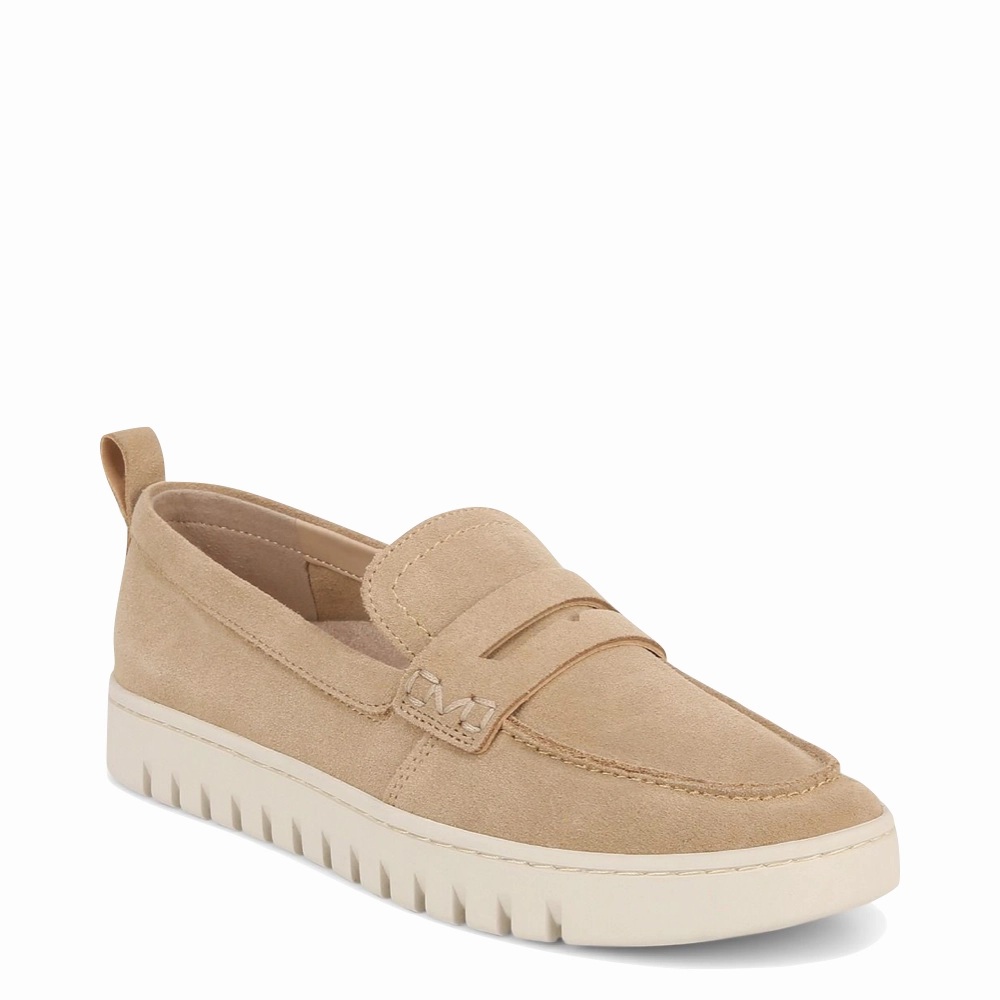 Vionic Women's Uptown Slip On Suede Loafer in Sand All-Purpose Use Cruise Walk
