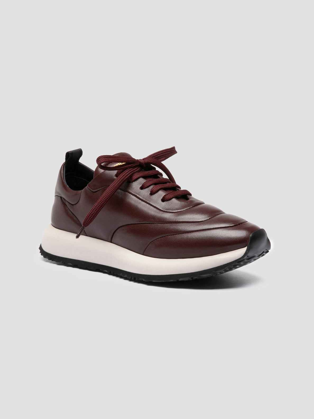 SOLSTICE 101 - Burgundy Leather Low Top Sneakers Daily Wear