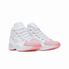 Men's Question Mid Shoes In White/pink Glow/porcelain Pink Training Footwear