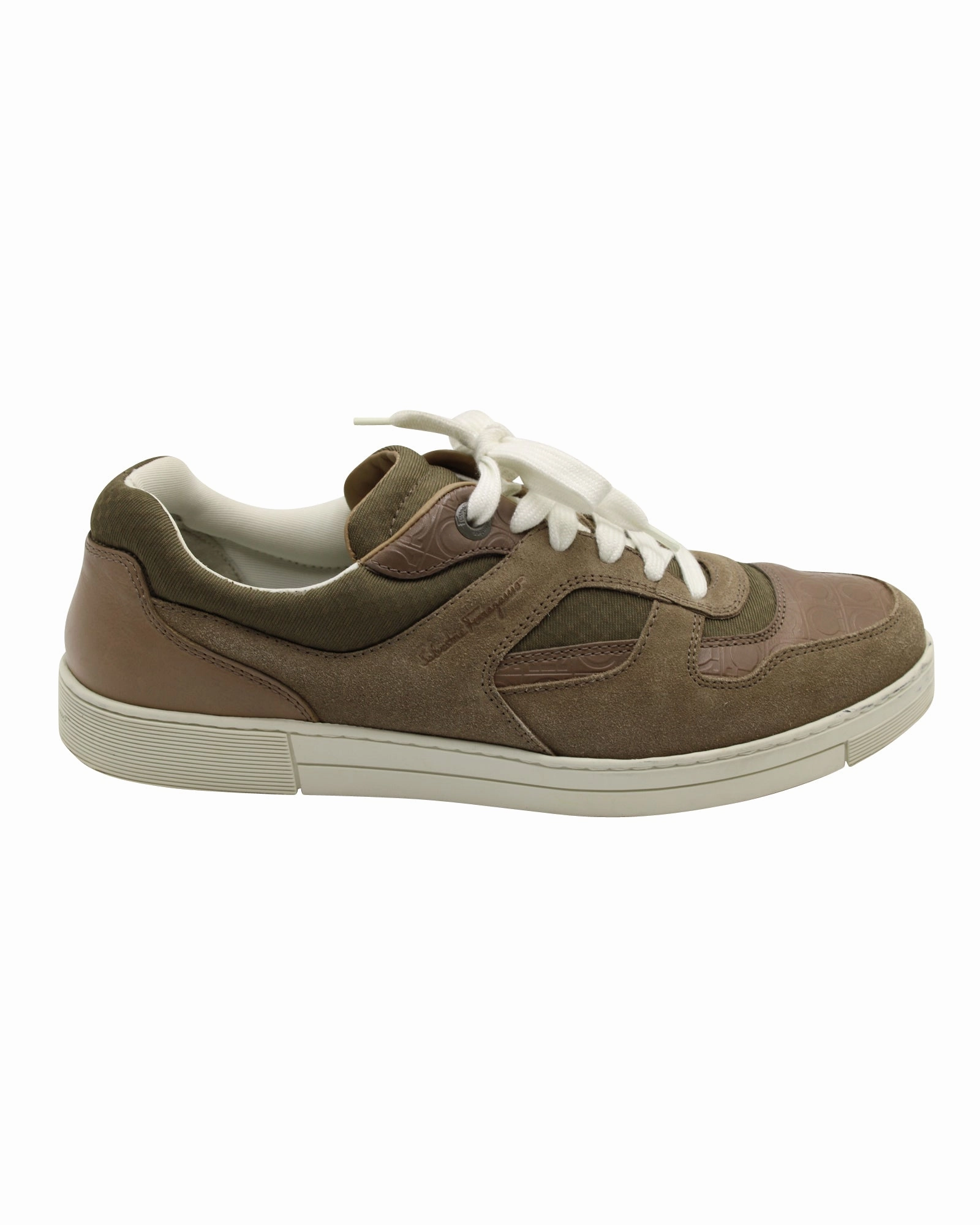 Salvatore Ferragamo Two-Toned Sneakers in Brown Suede Easy - entry
