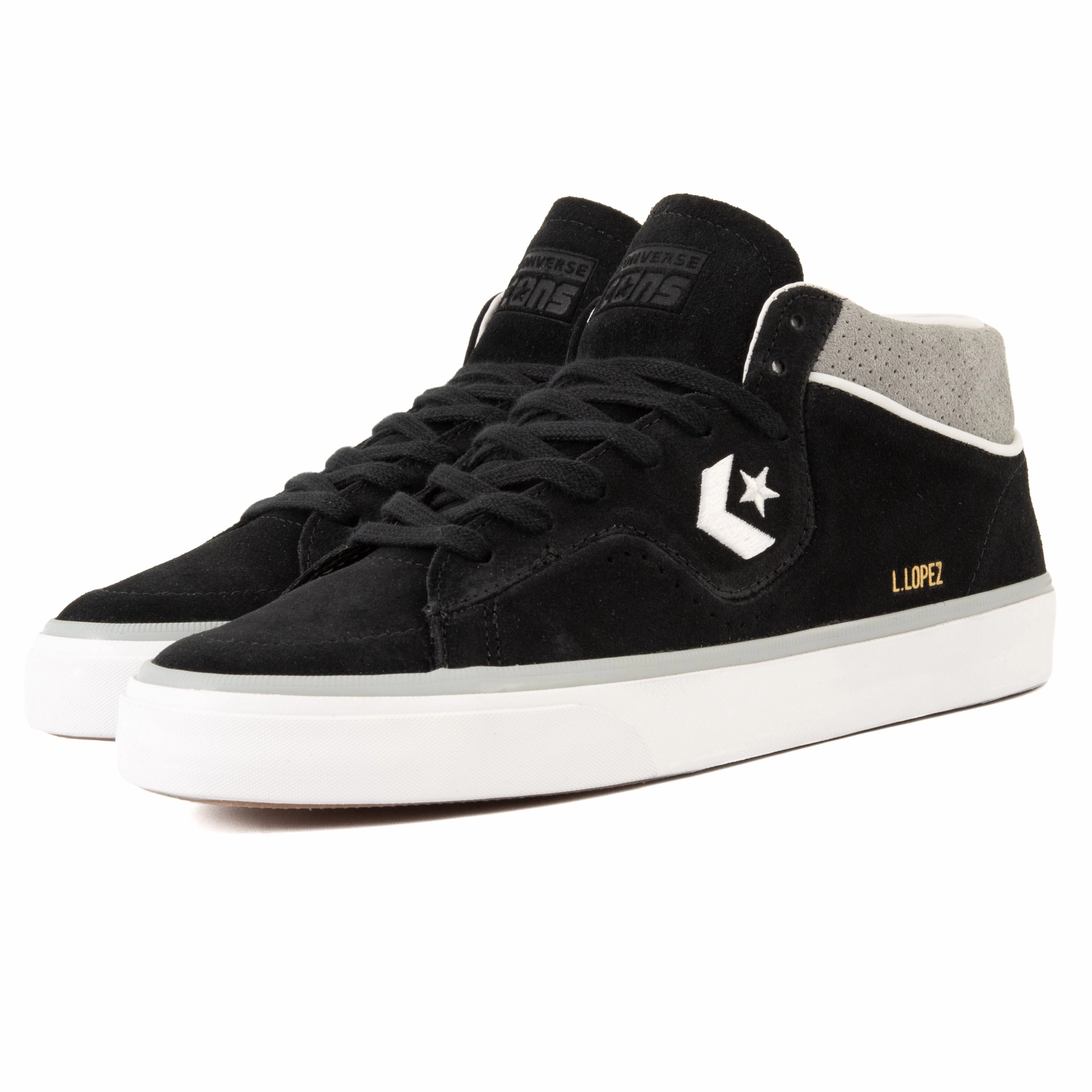 Cons - Louie Lopez Pro Mid (Black/Ash Stone/White)*SALE foot - speed running shoes