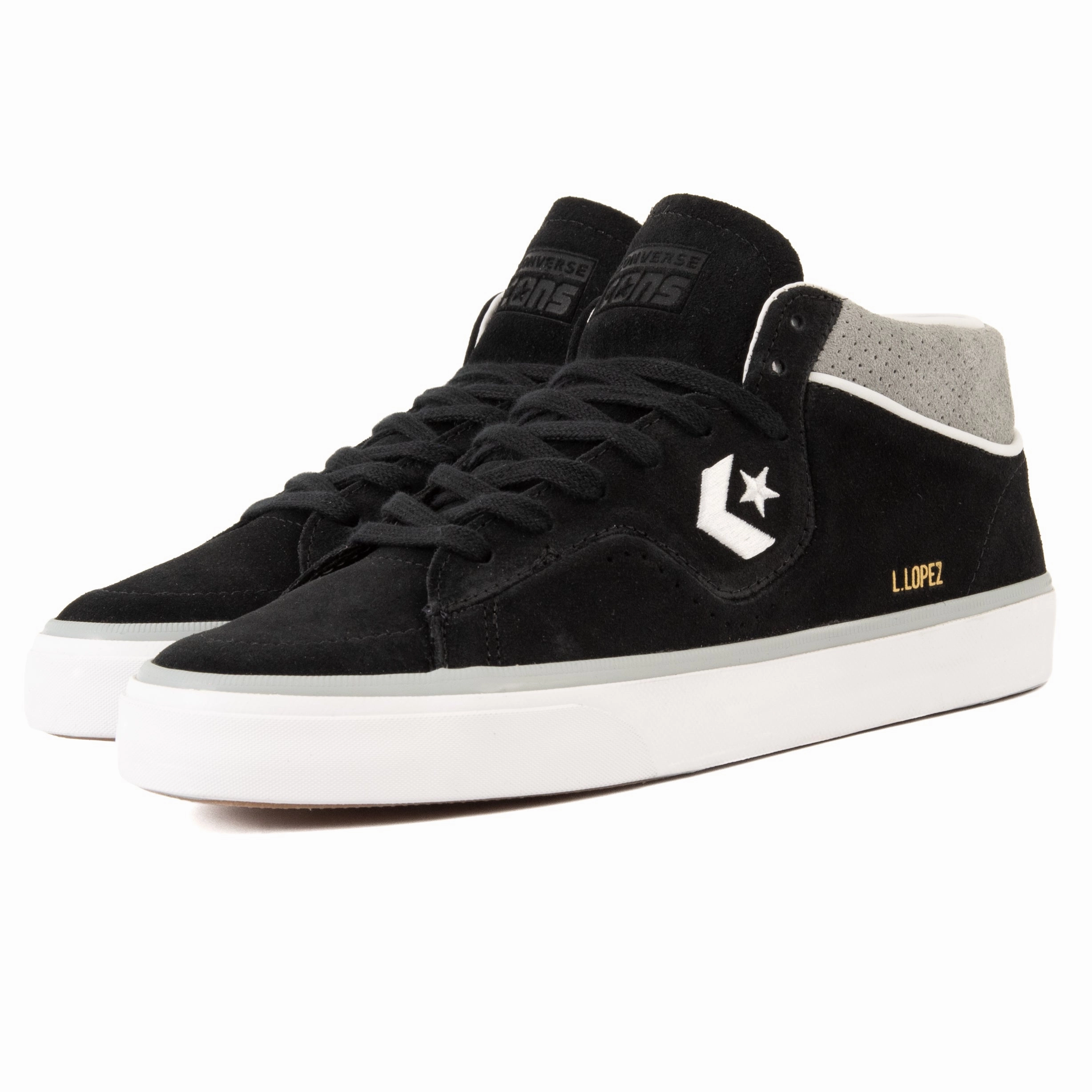 All-Terrain Comfort Breathable Lining Cons - Louie Lopez Pro Mid (Black/Ash Stone/White)*SALE